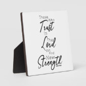 Plaque Photo Script minimal Police Bible Verse Isaïe 40:31 (Recto)