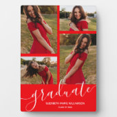 Plaque Photo Script moderne 4 Photo Red Graduation Keepsaké (Devant)