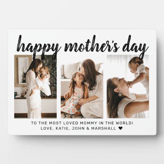 Plaque Photo Script moderne Calligraphie 3 Photo Fête des Mères (Devant)
