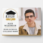 Plaque Photo Script moderne Casquette Grad Simple Graduation Ph (Devant)