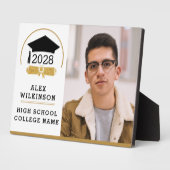 Plaque Photo Script moderne Casquette Grad Simple Graduation Ph (Côté)