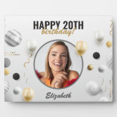 Plaque Photo Script moderne Joyeux anniversaire personnalisé ca (Devant)