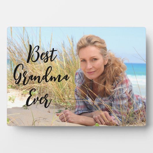 Plaque Photo Script moderne Meilleure photo de grand-mère (Devant)