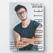 Plaque Photo Script moderne Trendy Graduation Guy Photo (Devant)