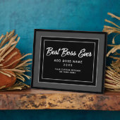 Plaque Photo Script noir blanc pour meilleur patron personnalis (Côté)