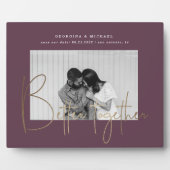 Plaque Photo script or une photo enregistrer la date fiançaille (Devant)