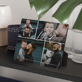 Plaque Photo Script papa | Happy Fête des pères 4 Photo Collage