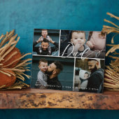 Plaque Photo Script papa | Happy Fête des pères 4 Photo Collage (Côté)