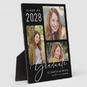 Plaque Photo Script photo de diplôme noir (Côté)