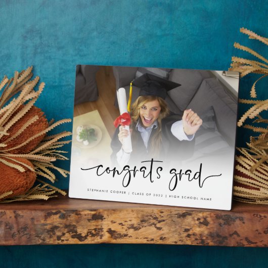 Plaque Photo Script Photo Overlay Félicats Grad 2025 Graduation (Côté)