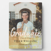 Plaque Photo Script photo personnalisé Golden Overlay (Devant)