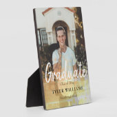 Plaque Photo Script photo personnalisé Golden Overlay (Côté)