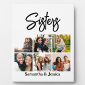 Plaque Photo Script Sœurs Personnalisé 6 Collage de Photos (Devant)