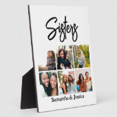Plaque Photo Script Sœurs Personnalisé 6 Collage de Photos (Côté)