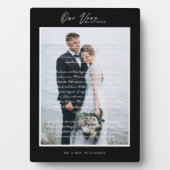 Plaque Photo Script Vows mariage et trame noire minimale (Devant)