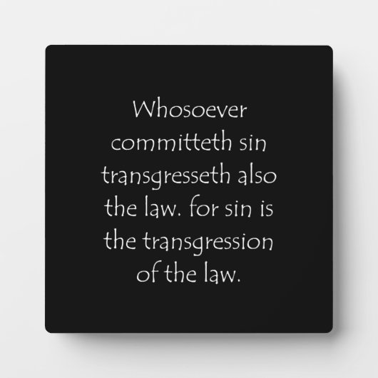 Plaque Photo Scripture Quote 1 John 3 4 (Devant)