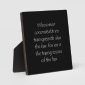 Plaque Photo Scripture Quote 1 John 3 4 (Recto)