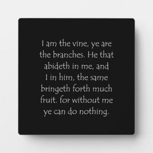 Plaque Photo Scripture Quote John 15 5