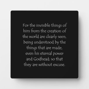 Plaque Photo Scripture Quote Romans 1 20