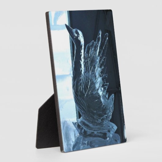 Plaque Photo Sculpture de glace de cygne, Québec, Canada (Côté)
