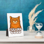 Plaque Photo Se sentir bien chat cool (Côté)