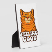 Plaque Photo Se sentir bien chat cool (Côté)