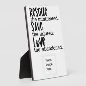 Plaque Photo Secourir Enregistrer l'amour Personnalisé Pet Adop (Côté)