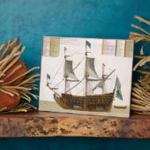 Plaque Photo Section par un navire français de première classe  (Côté)