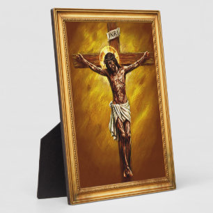 Plaque Photo Seigneur Jésus-Christ sur la Croix Dessin à la cra