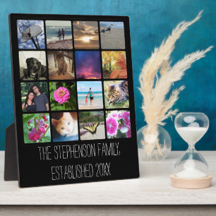 Plaque Photo Seize angles arrondis Carré Photo Collage