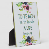 Plaque Photo Semaine d'appréciation de l'enseignant Citation de (Côté)