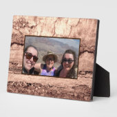 Plaque Photo Sépia beige brun moderne brûlé granit orange (Côté)