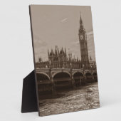 Plaque Photo Sepia Big Ben Tower Palace de Westminster (Côté)