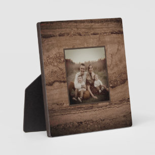 Plaque Photo Sepia noir brun tan Granite pierre