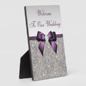 Plaque Photo Séquences d'argent Faux Diamants Mariage de mâchoi (Côté)