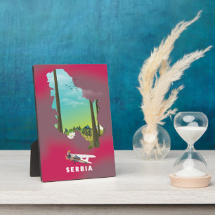 Plaque Photo Serbie Carte illustrée affiche de voyage