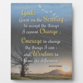 Plaque Photo Sérénité, Courage et Sagesse (Devant)