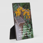Plaque Photo Sérénité Prière Jardin Banc Floral (Côté)