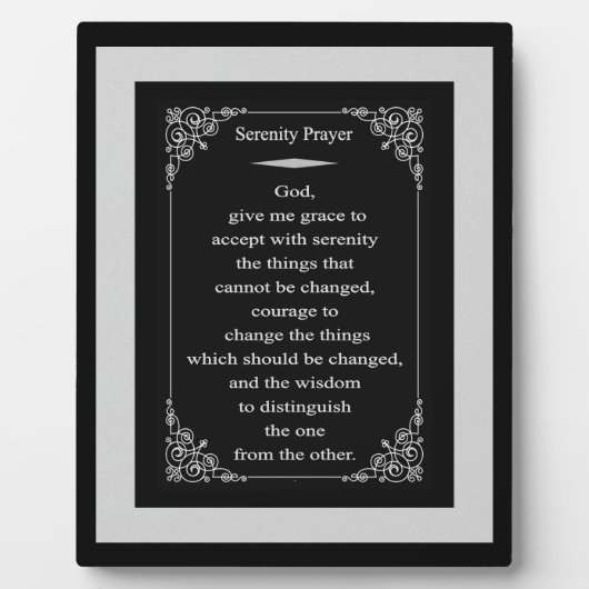 Plaque Photo Serenity Prayer Easel (Devant)