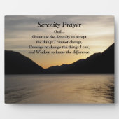 Plaque Photo Serenity Prayer Lake Sunset Photo (Devant)