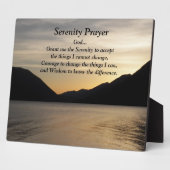 Plaque Photo Serenity Prayer Lake Sunset Photo (Côté)