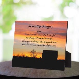 Plaque Photo Serenity Prière Coucher de soleil Silhouette Paysa