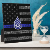 Plaque Photo Sergent avec Diamond Mince Ligne Bleue Déserti Fl (Côté)