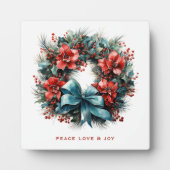 Plaque Photo Serre de pin avec Noël Holly Festif (Devant)