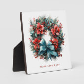 Plaque Photo Serre de pin avec Noël Holly Festif (Recto)