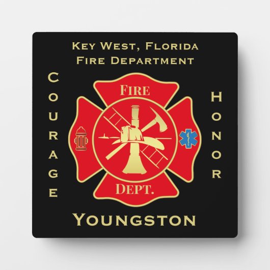 Plaque Photo Service des incendies Emblem Courage Design d'honn (Devant)