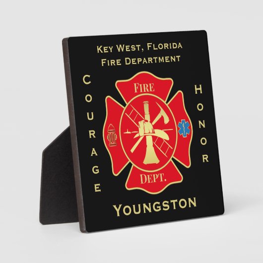 Plaque Photo Service des incendies Emblem Courage Design d'honn (Recto)