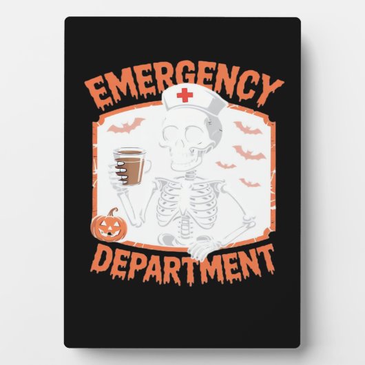 Plaque Photo Service d'urgence Funny Halloween Nurse Essenti (Devant)