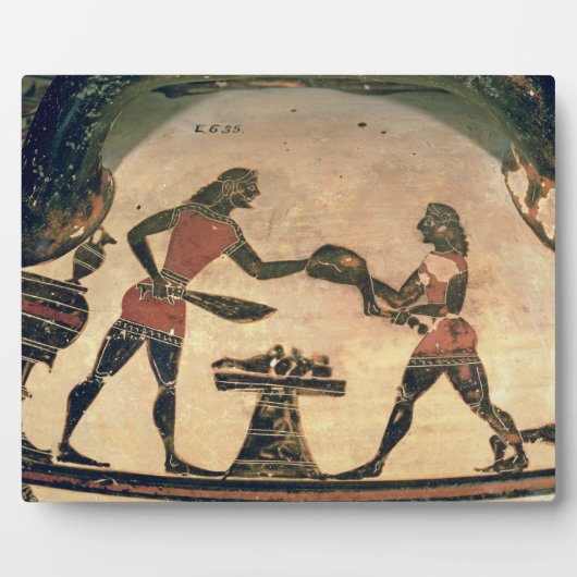 Plaque Photo Serviteurs Préparer la nourriture pour un symposiu (Devant)