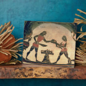 Plaque Photo Serviteurs Préparer la nourriture pour un symposiu (Côté)